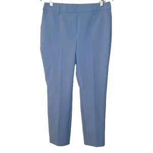 JL Atelier Pants Blue Women Size M Elegant Pull On Tapered Cropped Career